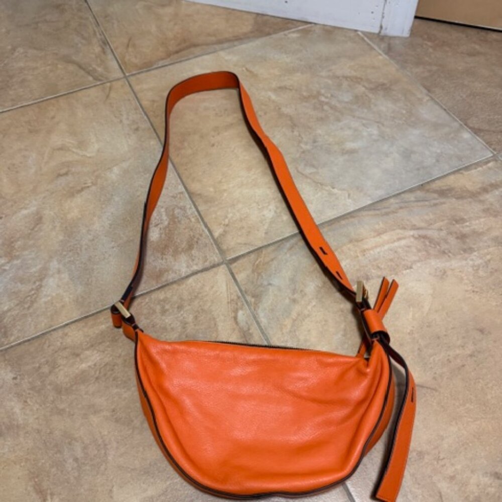 AllSaints Halfmoon Leather Crossbody Bag - Picture 4 of 5